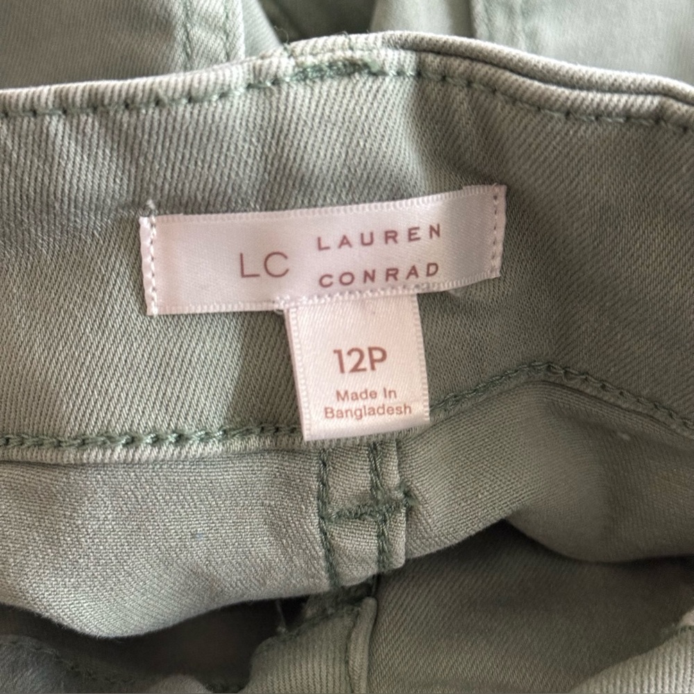 LC Lauren Conrad Wide-Leg Capri Pants Green 12P - Picture 11 of 13